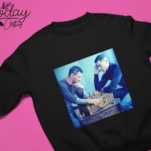 Ronaldo And Messi Playing Chess Christmas Sweater Cardinal Red