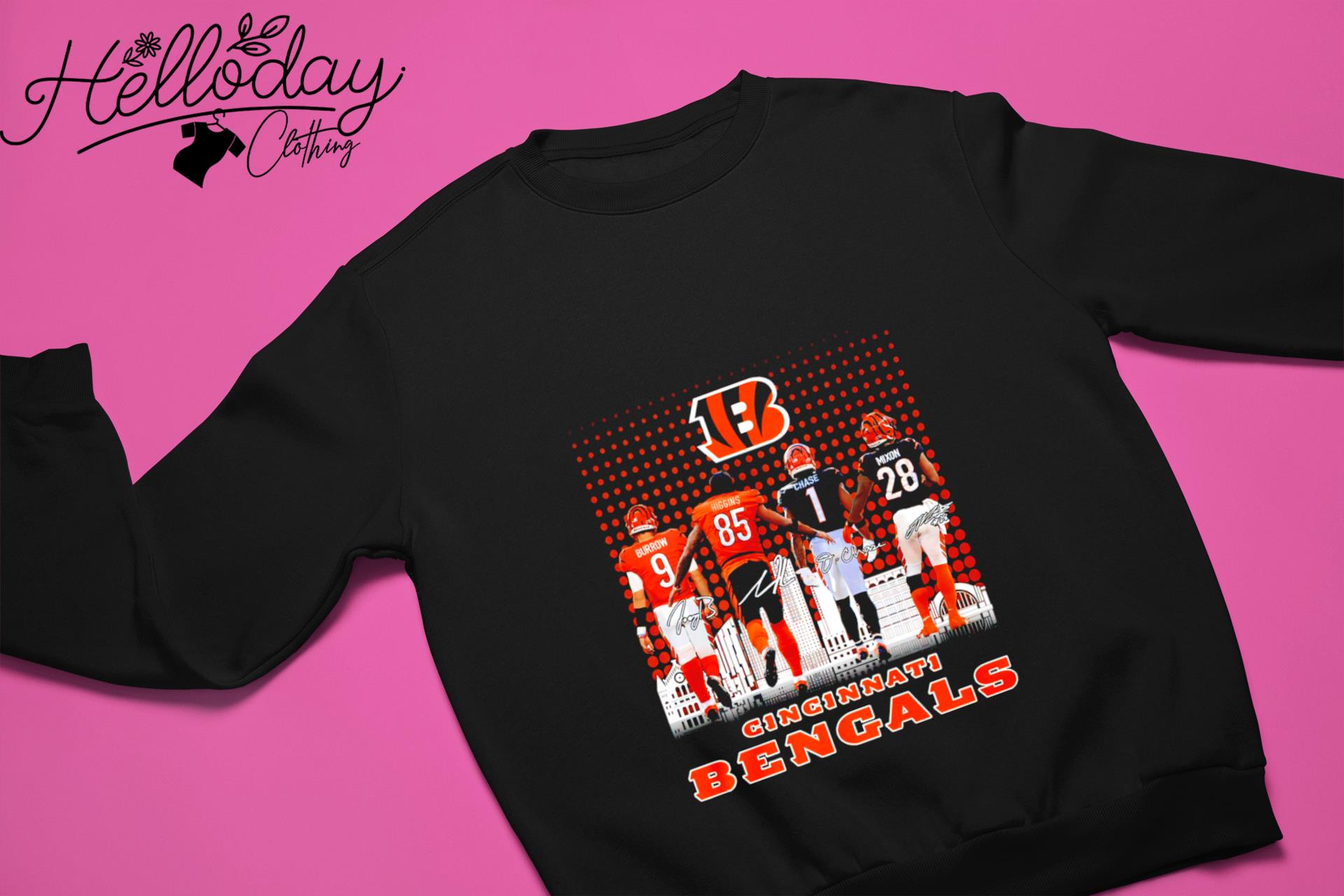 Schiller's Shirts Mixon, Hubbard, Burrow, Chase, Higgins - Bengals Shirt Small / White / T-Shirt