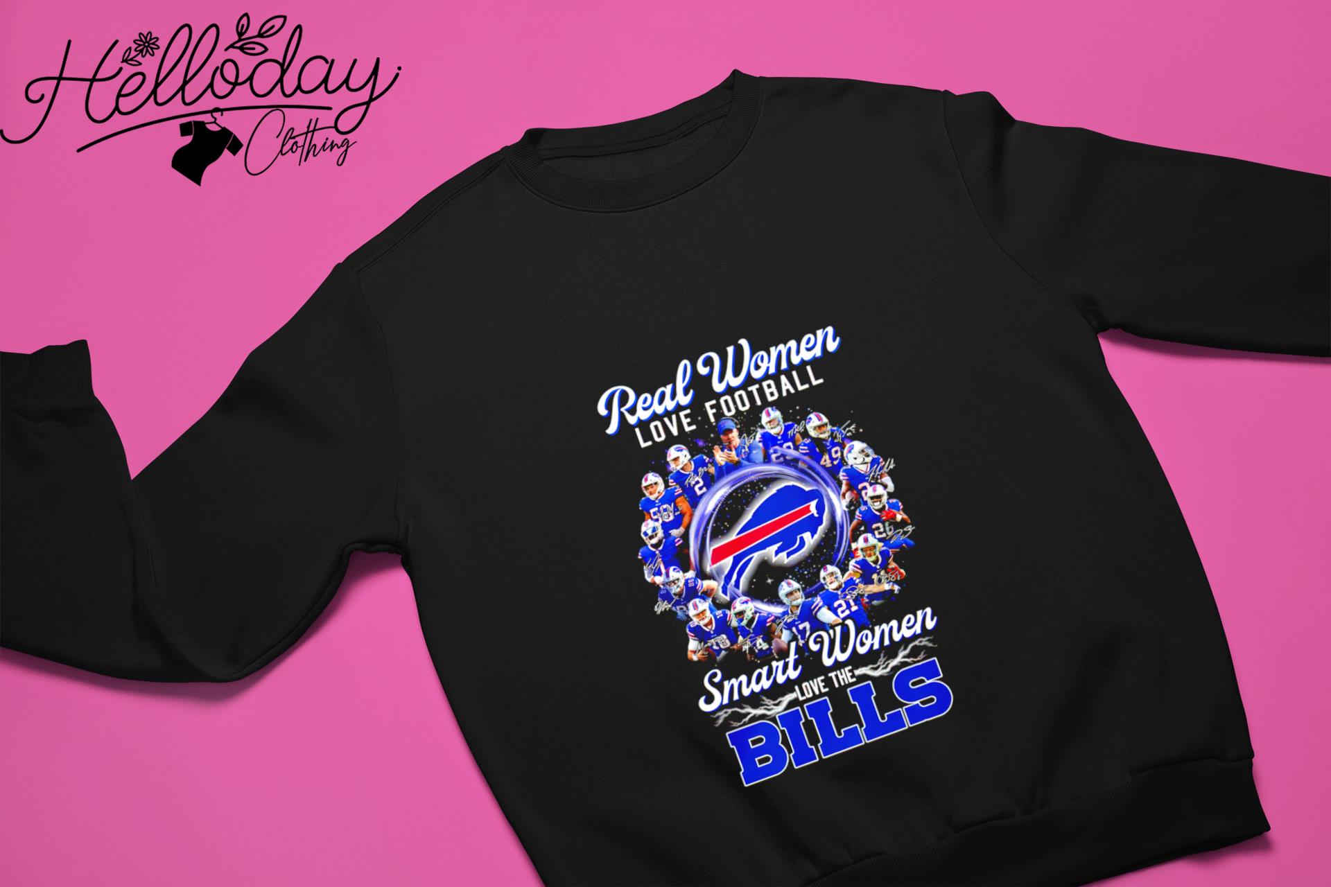 Smart Women Love Buffalo Bills 2023 Signature T-Shirt, Buffalo