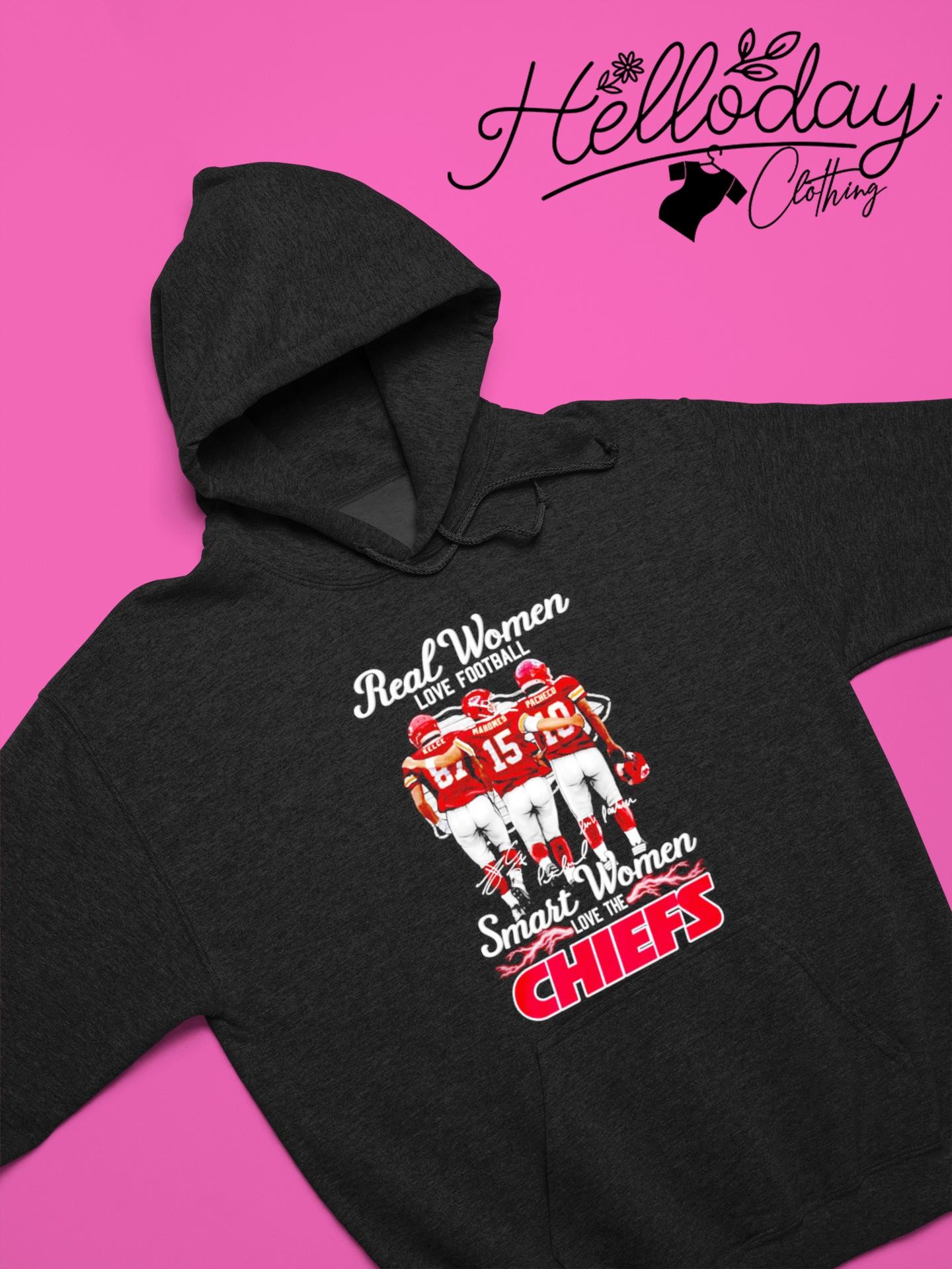 Travis Kelce and Patrick Mahomes Real Women Love Football Smart Women Love  The Chiefs shirt, hoodie, sweater, long sleeve and tank top