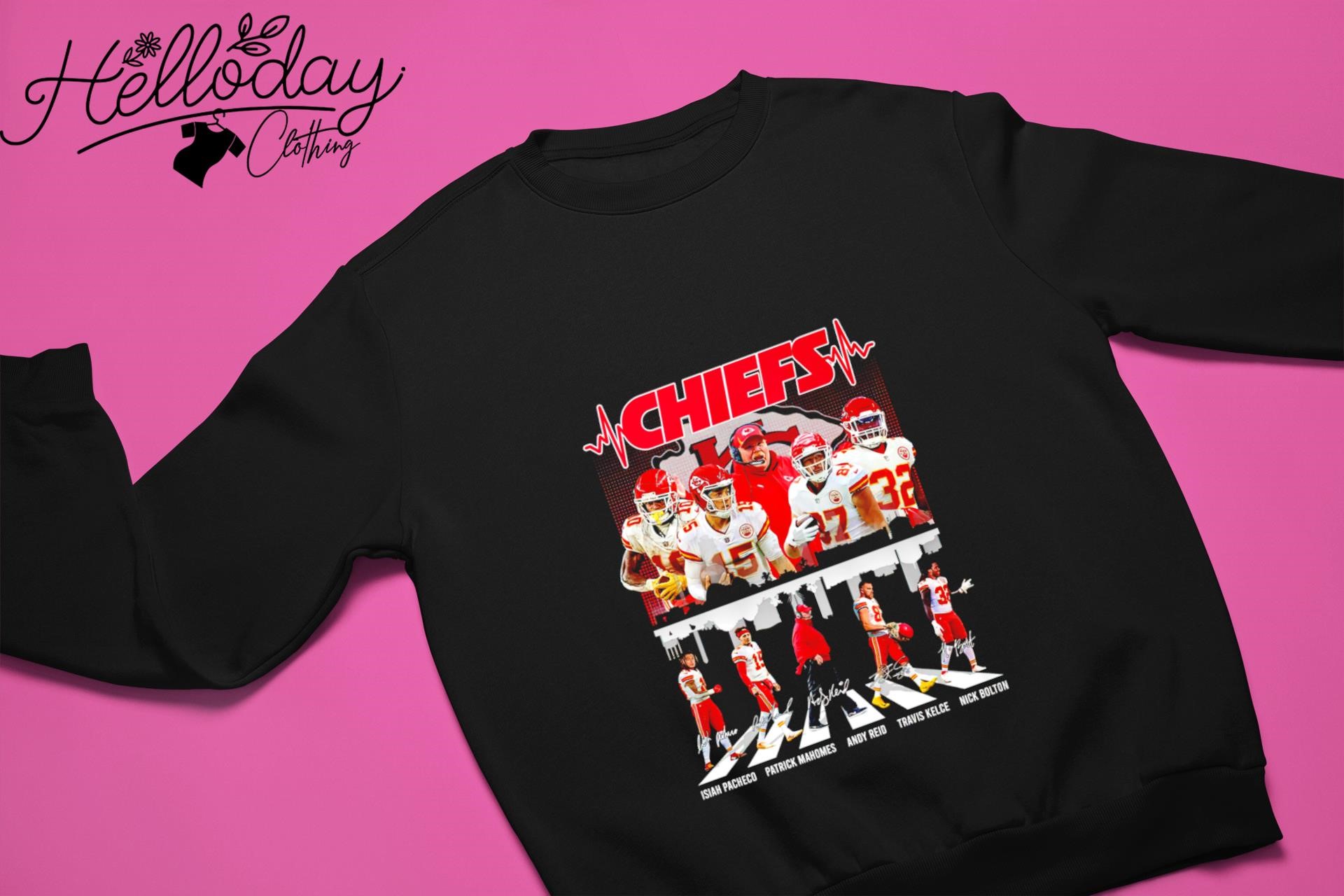 Champions Kansas City Chiefs Travis Kelce Patrick Mahomes And Isiah Pacheco  Signatures T-shirt, hoodie, sweater and long sleeve