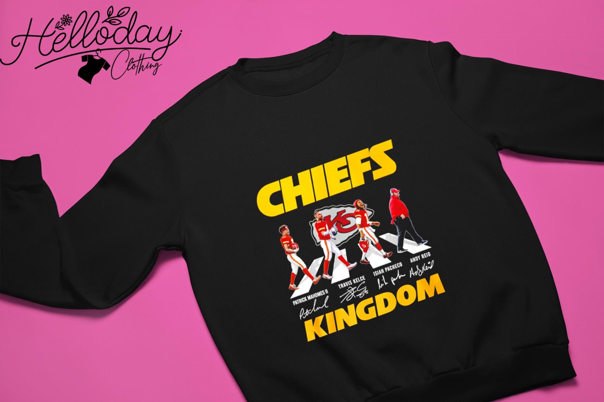 Official Kansas City Chiefs Patrick Mahomes Travis Kelce And Andy Reid Abbey  Road Christmas Shirt, hoodie, sweater, long sleeve and tank top