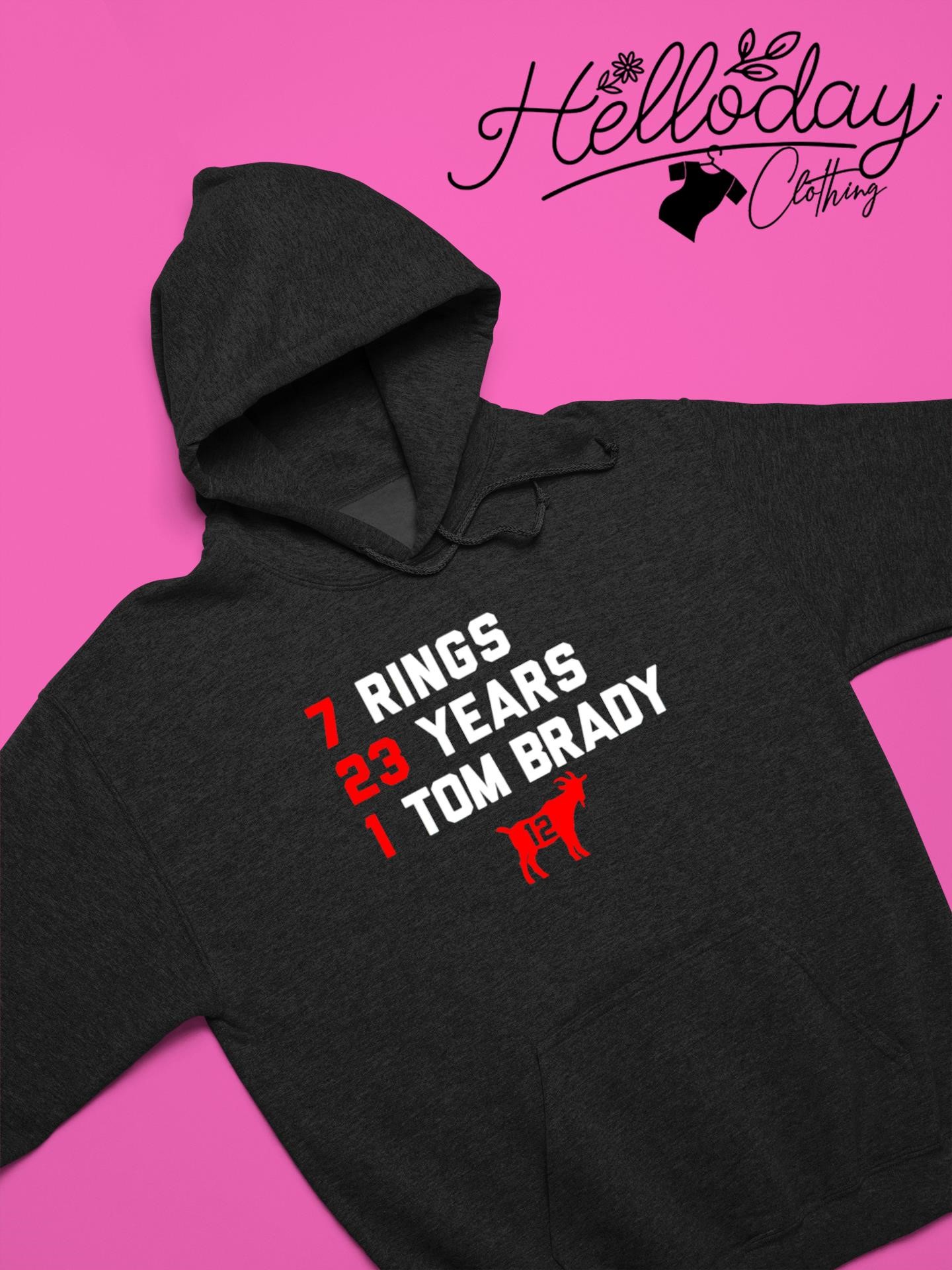 Official Goat 7 rings 23 years 1 Tom Brady T-shirt, hoodie, tank