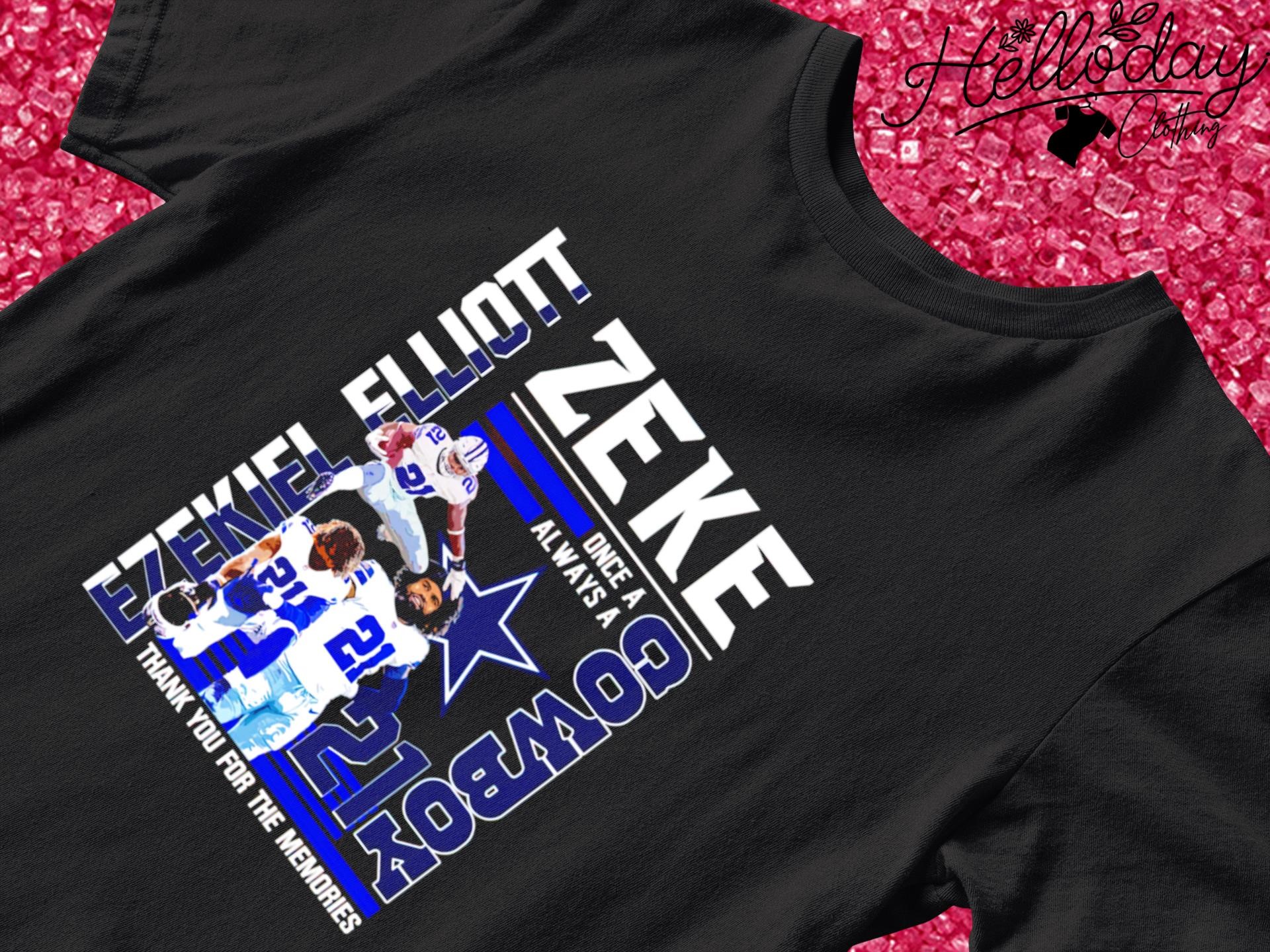 Ezekiel Elliott Zeke Cowboy thank you for the memories shirt, hoodie,  sweater, long sleeve and tank top