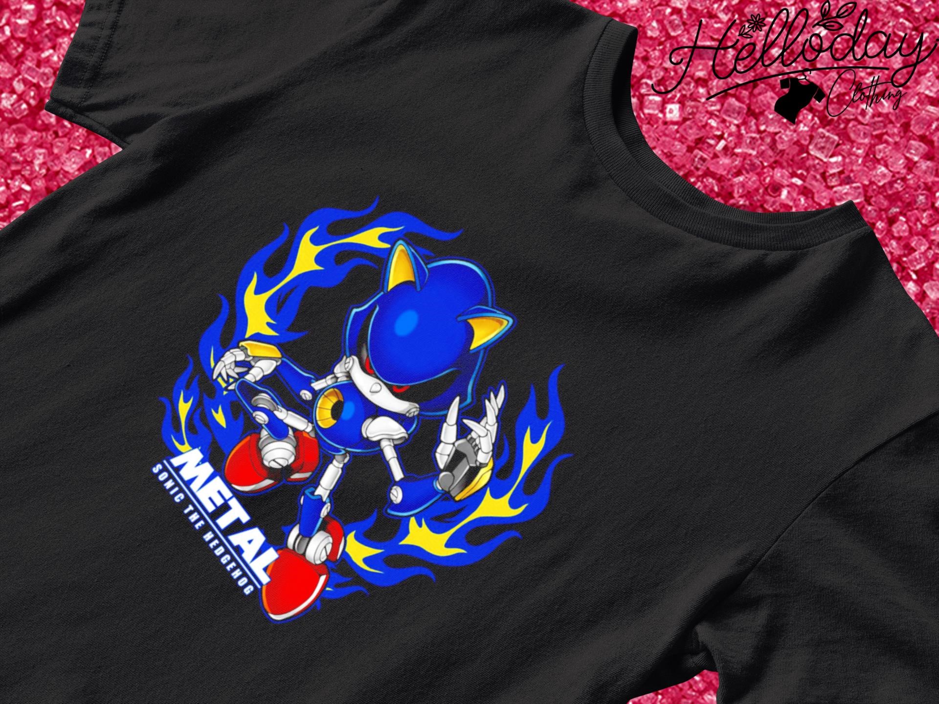 Metal Sonic the hedgehog metal flame shirt