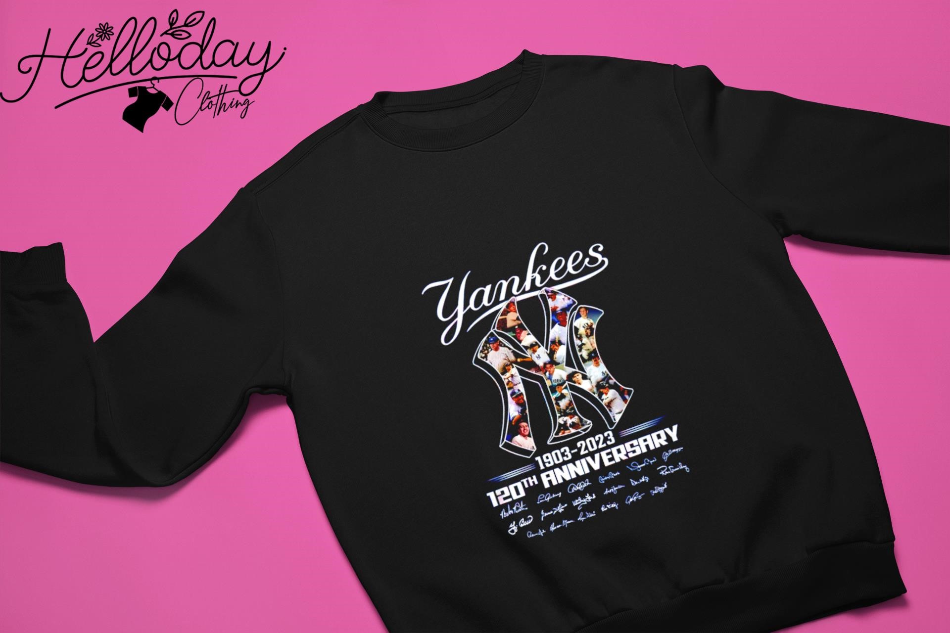 New York Yankees 1903 2023 120th Anniversary signatures shirt - Dalatshirt