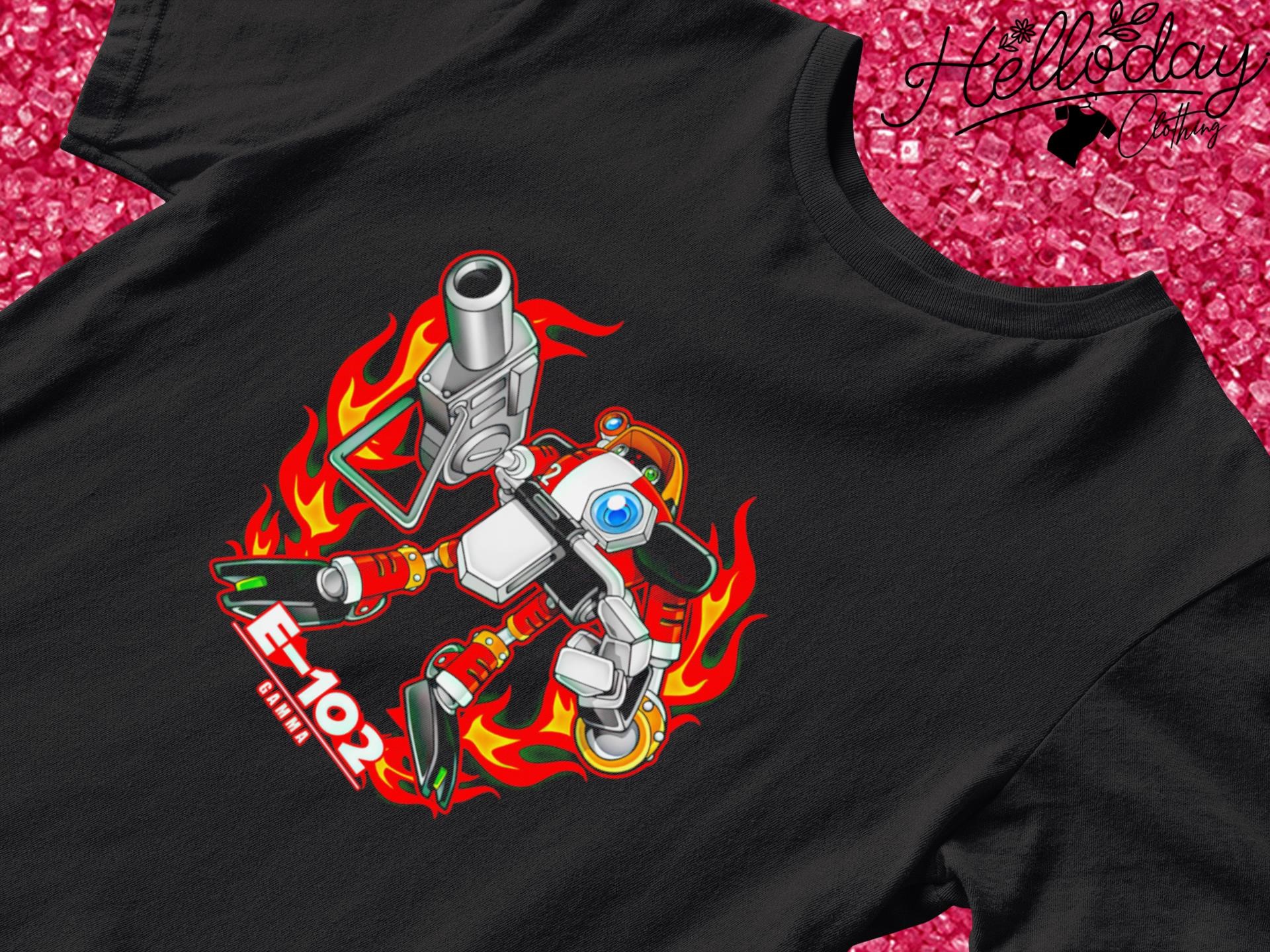 E-102 gamma Robot flame shirt