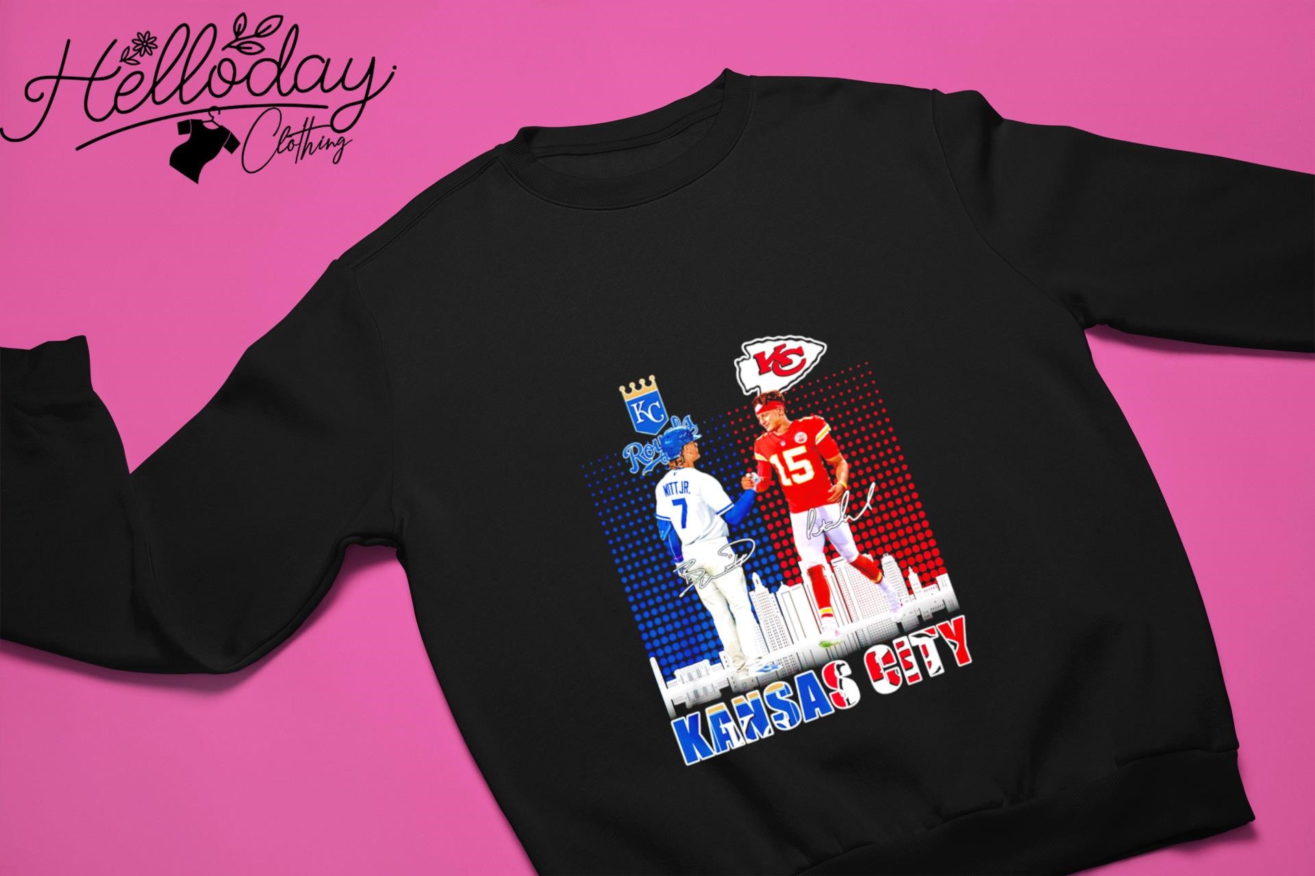 Kansas City Bobby Witt Jr and Patrick Mahomes signature shirt, hoodie,  sweater, long sleeve and tank top