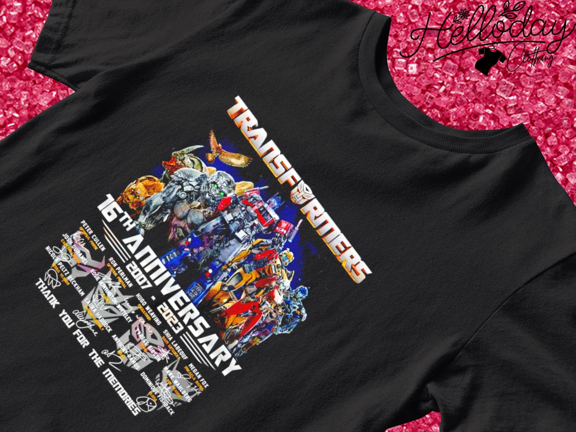 Transformers 16th anniversary 2007-2023 thank you for the memories signature shirt