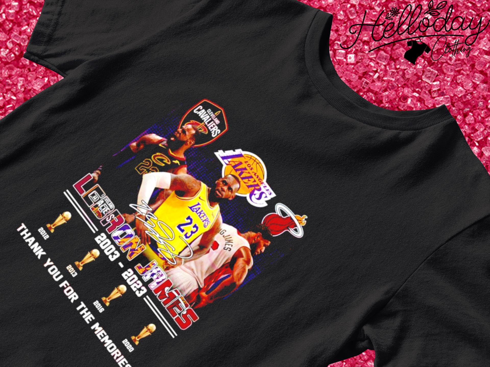 Lebron James 2003-2023 thank you for the memories signature shirt
