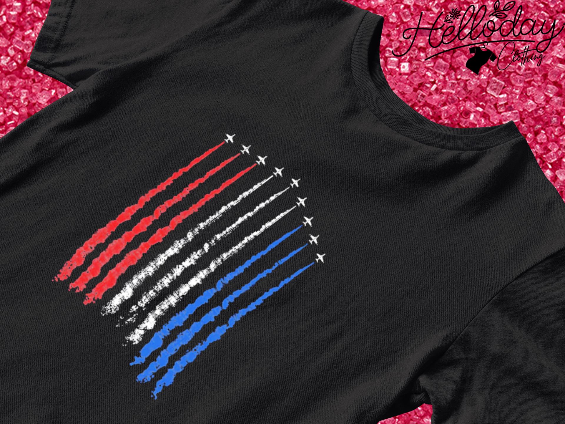 Red white blue air force flyover shirt