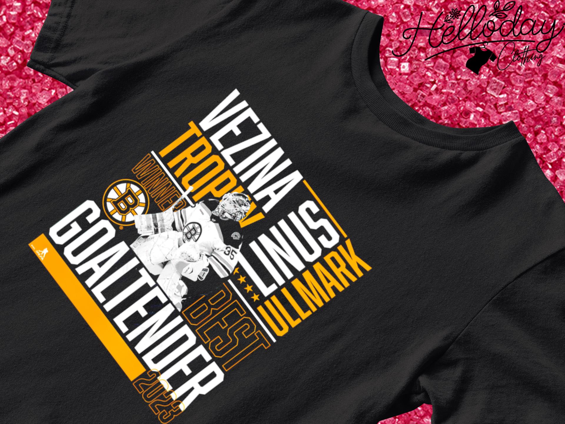 Linus Ullmark Boston Bruins Vezina trophy winner best goaltender 2023  T-shirt, hoodie, sweater, long sleeve and tank top