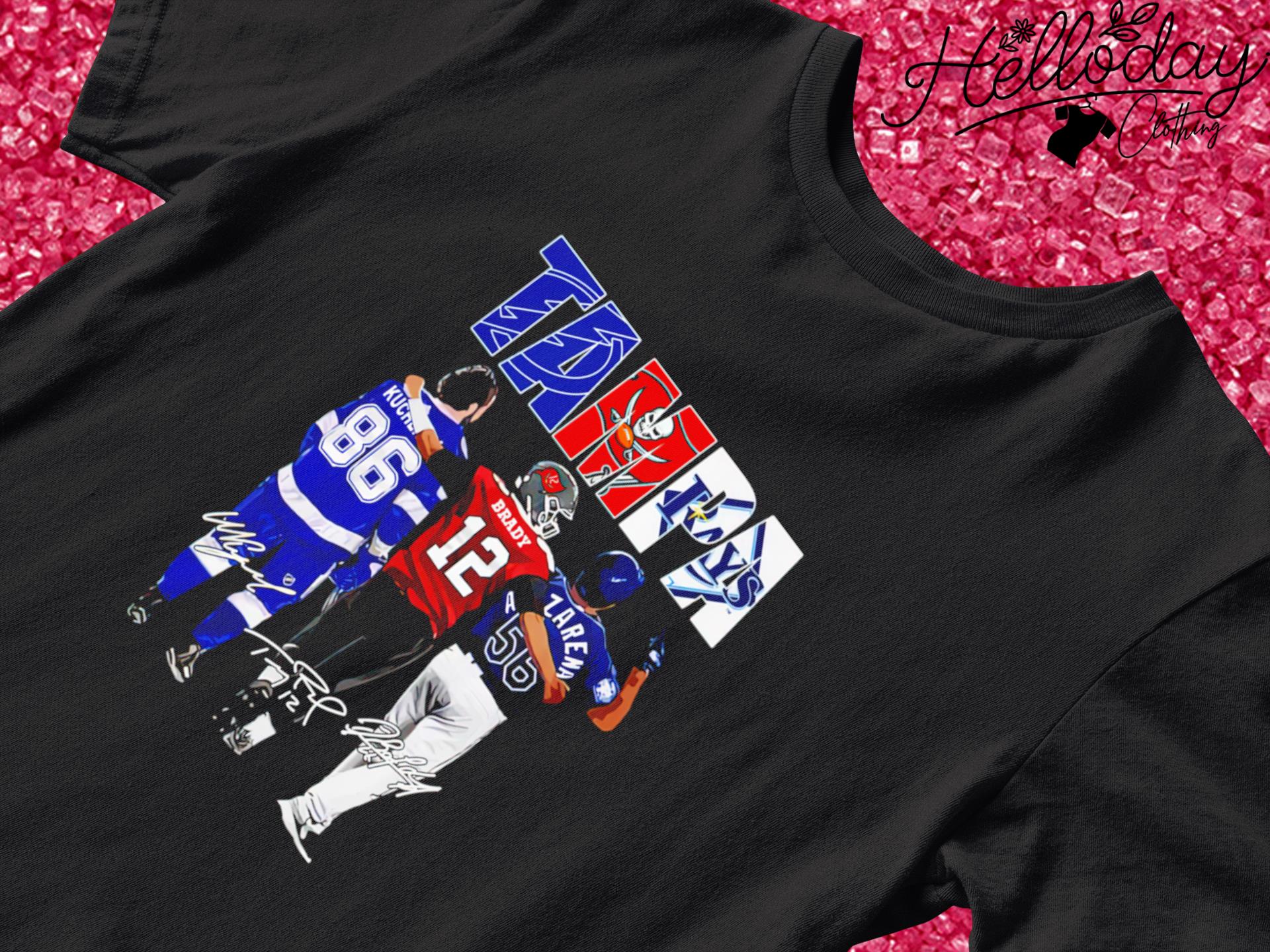 Tampa Bay City Randy Arozarena Tom Brady Nikita Kucherov signatures shirt,  hoodie, sweater, long sleeve and tank top