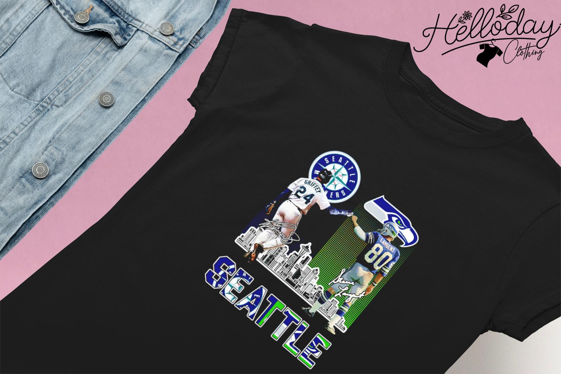 Ken Griffey Jr. and Steve Largent Seattle Mariners And Seahawks signatures  shirt, hoodie, sweater, long sleeve and tank top