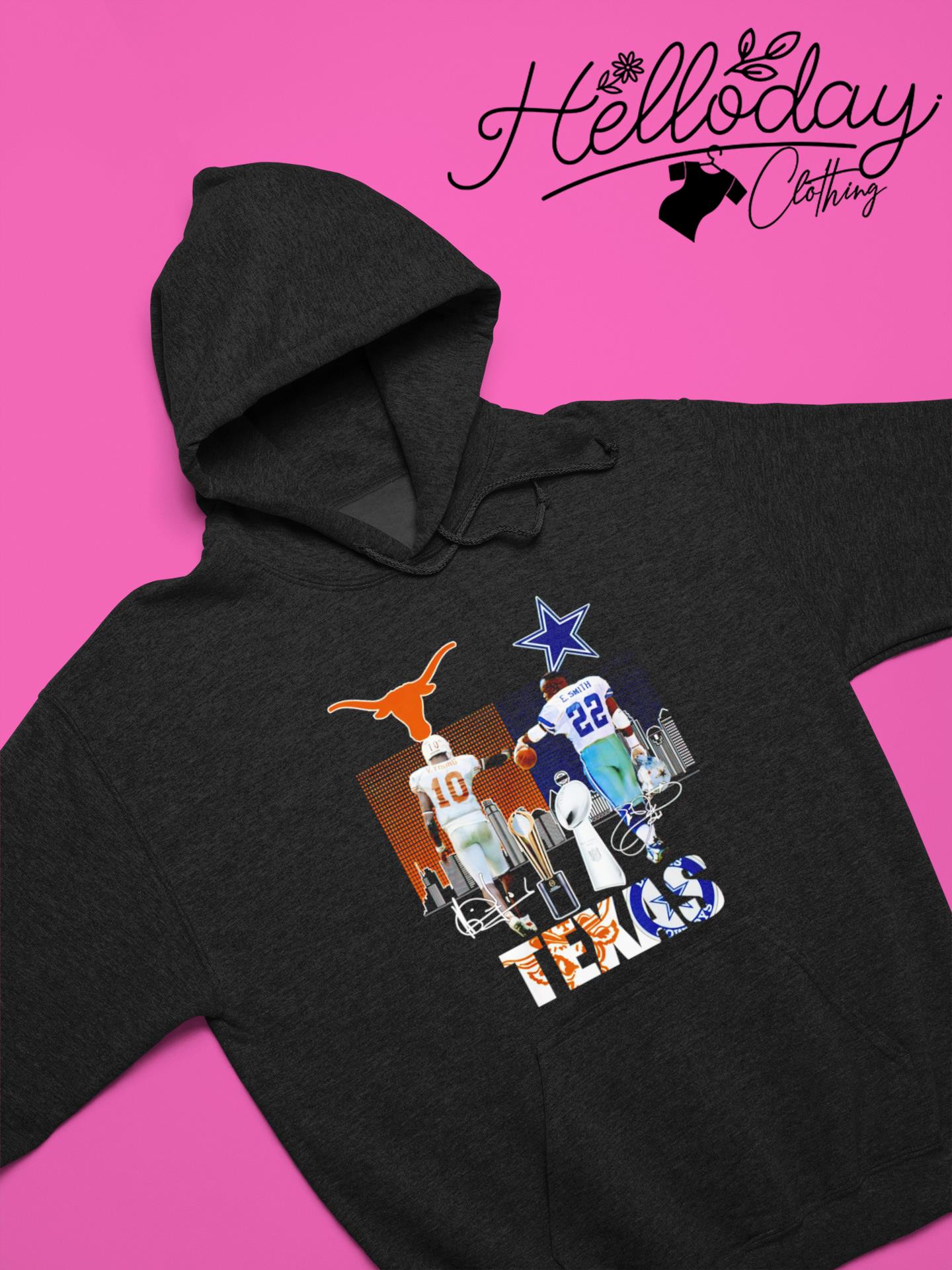 Vince Young Texas Longhorns And Emmitt Smith Dallas Cowboys Legend  Signature T-Shirt, hoodie, sweater, long sleeve and tank top