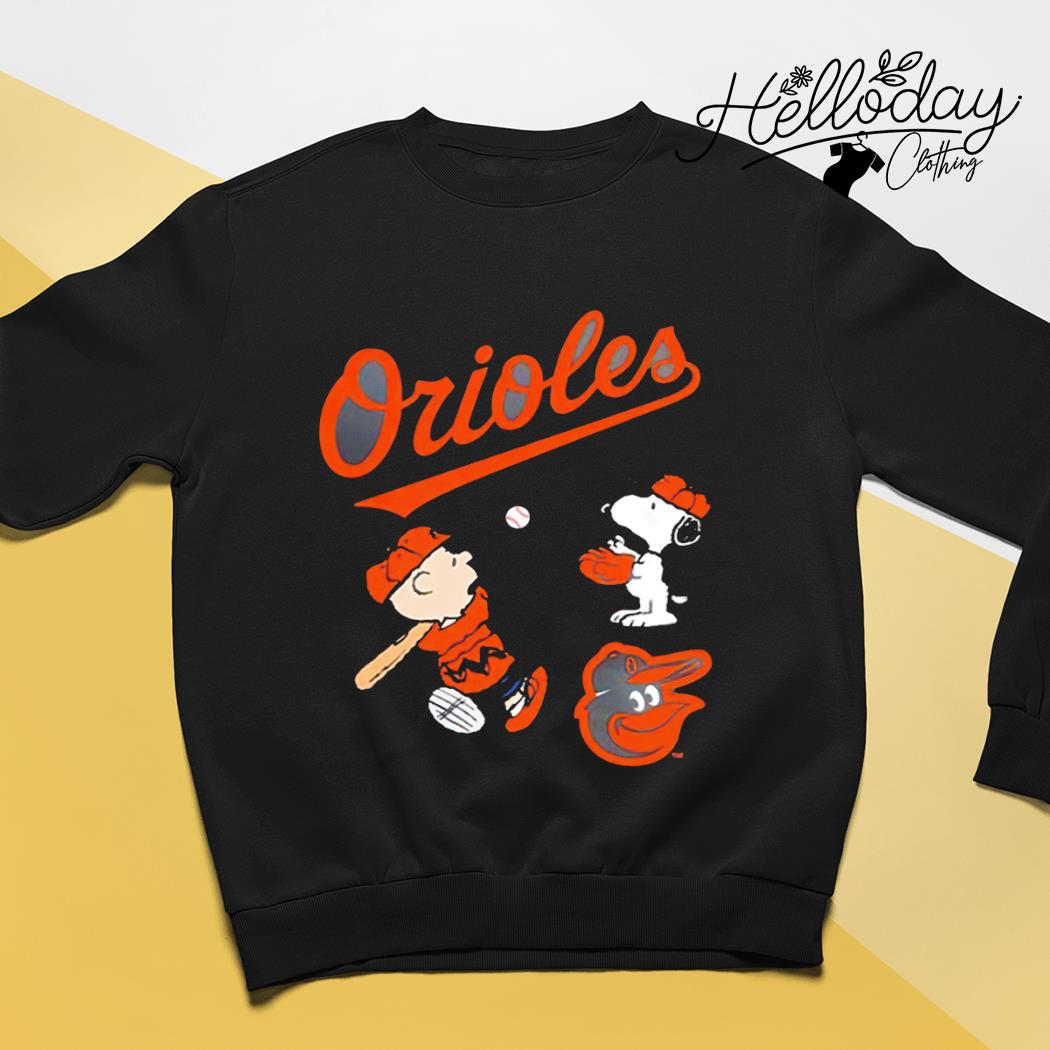 Peanuts Snoopy And Charlie Brown Playing Baseball Baltimore Orioles Shirt,  hoodie, sweater, ladies v-neck and tank top