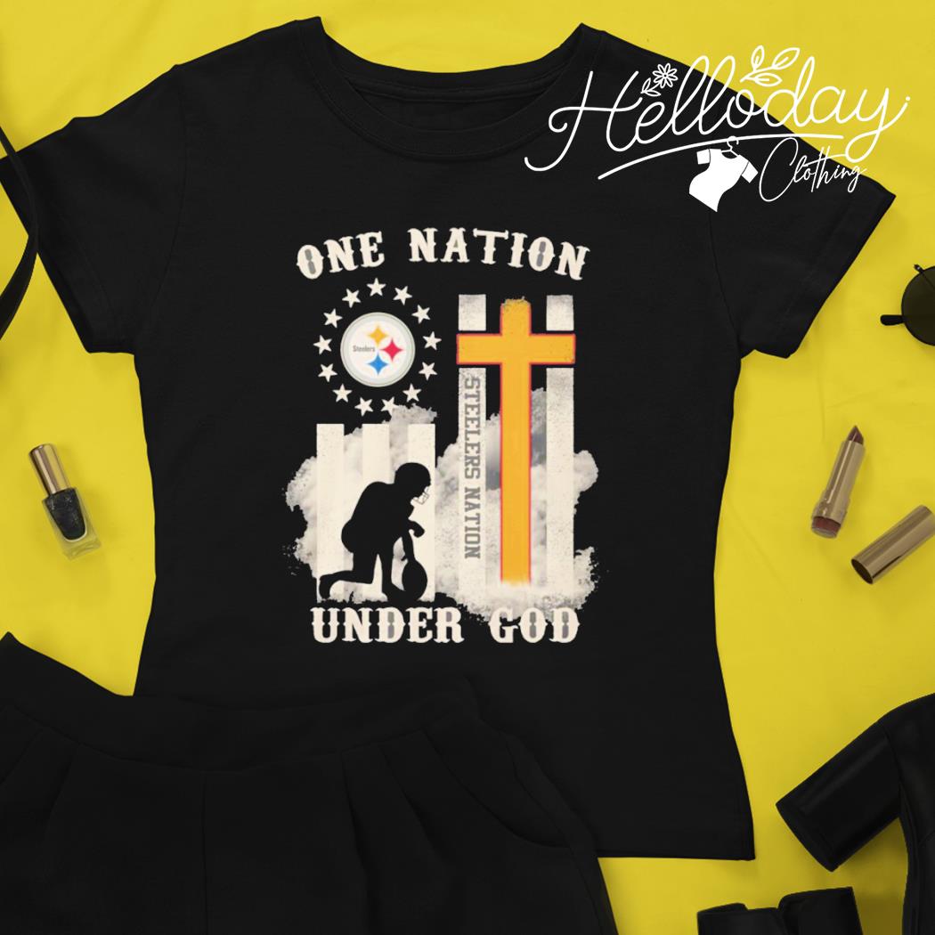 Pittsburgh Steelers One Nation Under God cross American flag vintage shirt,  hoodie, sweater, long sleeve and tank top