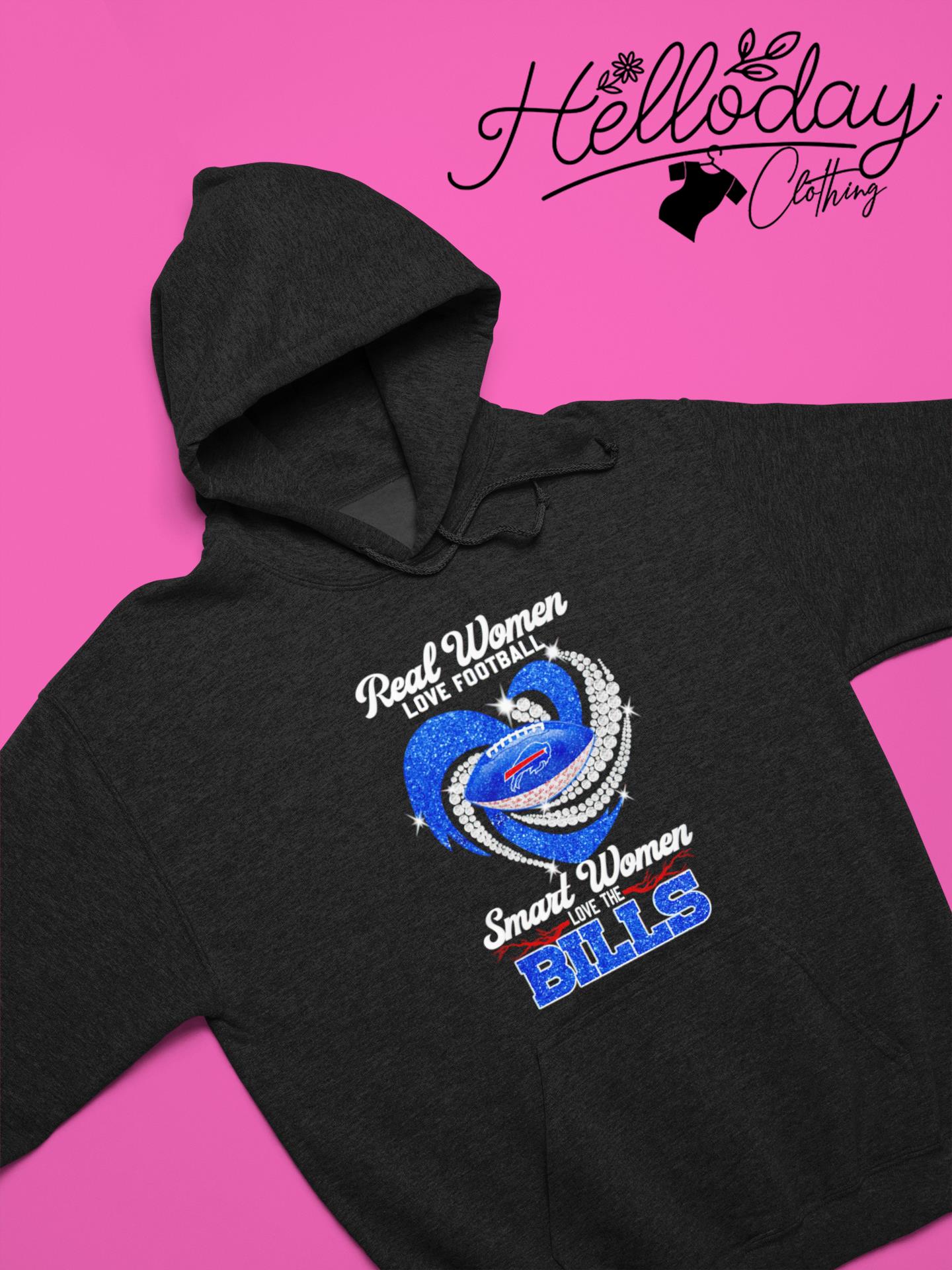 Real women love football smart women love the Buffalo Bills diamond heart  2023 shirt, hoodie, sweater, long sleeve and tank top