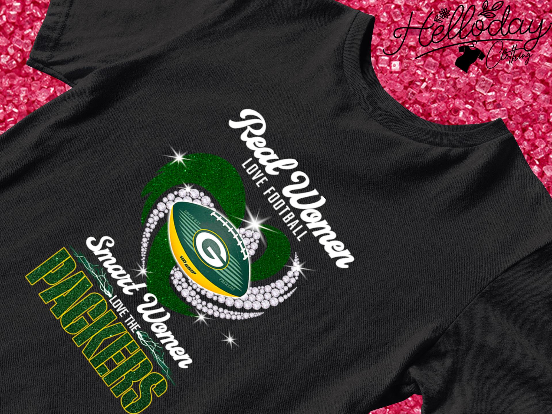 Real women love football smart women love the Green Bay Packers heart logo  shirt, hoodie, sweater, long sleeve and tank top