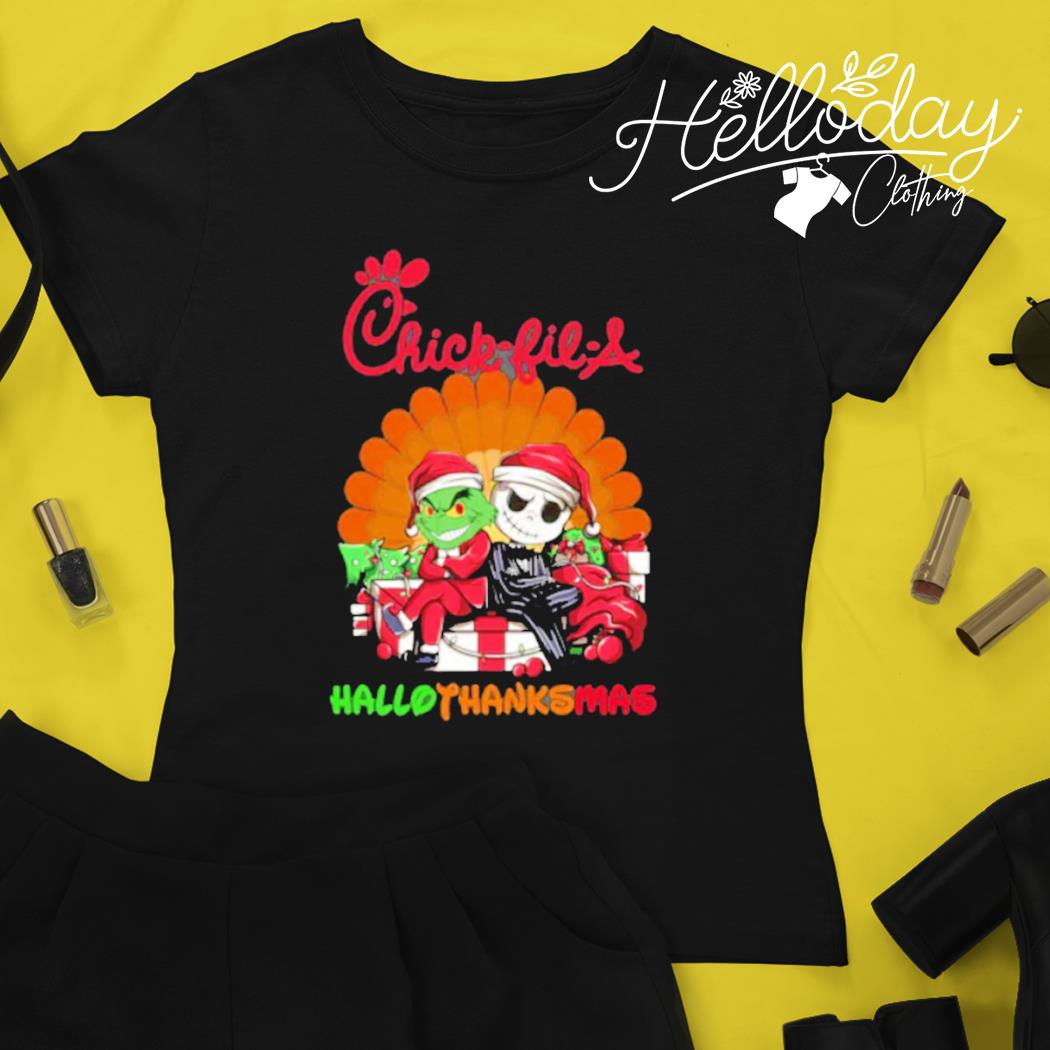 Santa Grinch And Jack Skellington Chick-Fil-A Hallothanksmas