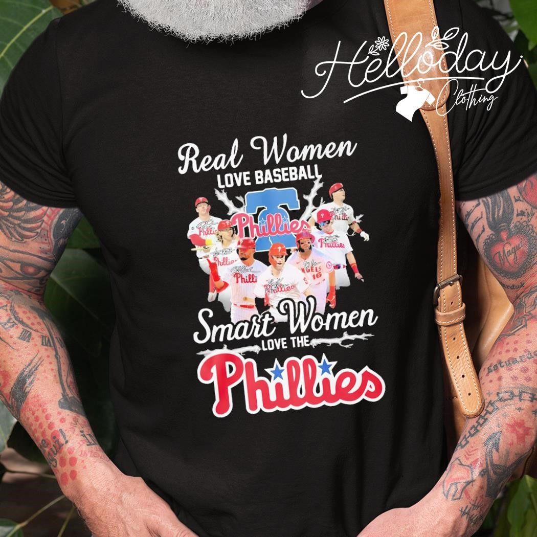 Real women love baseball smart women love the Philadelphia Phillies diamond  heart logo shirt, hoodie, sweater, long sleeve and tank top