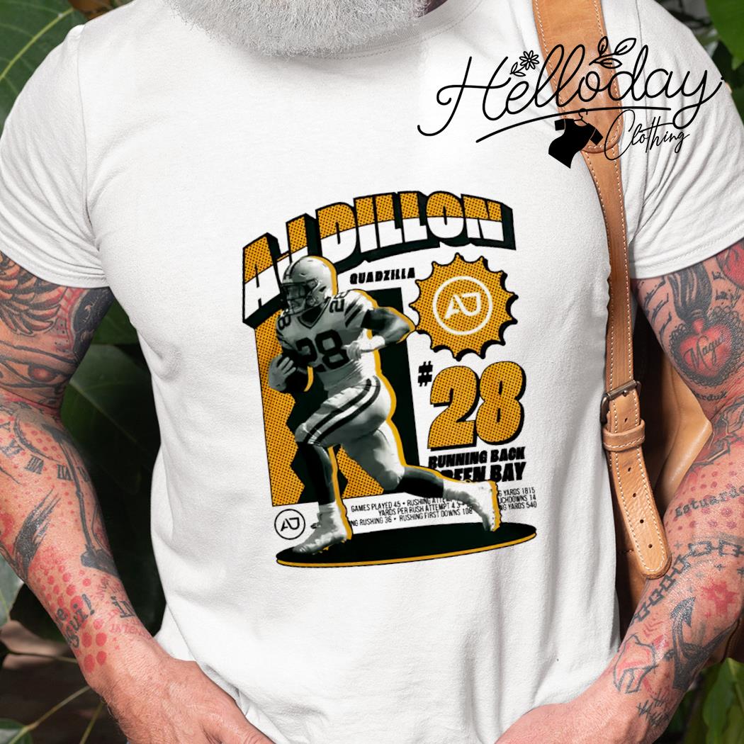 : Green Bay Aj Dillon Running Back The Quadfather T Shirt :  Clothing, Shoes & Jewelry