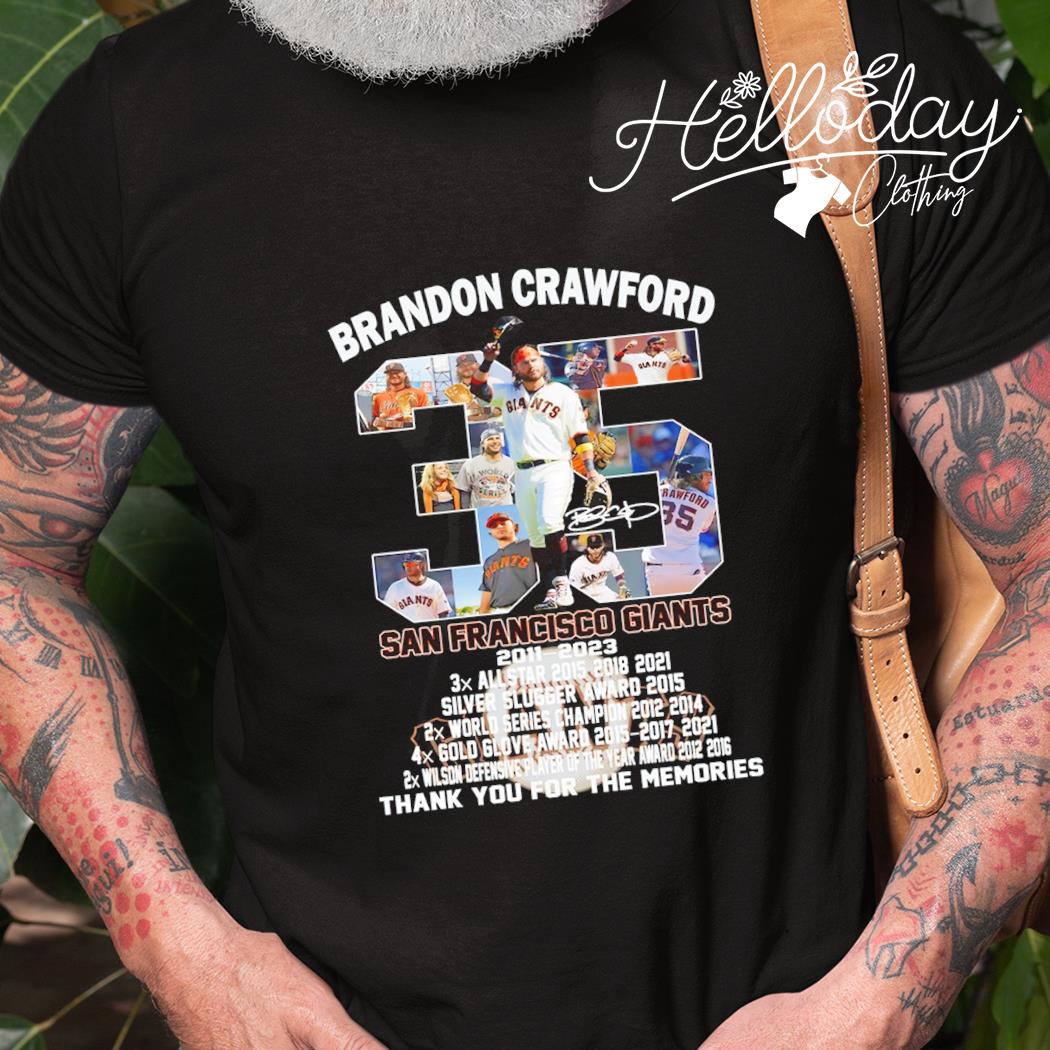 San Francisco Giants Brandon Crawford 2011-2023 Thank You For The Memories  Signatures Shirt - Danmerch