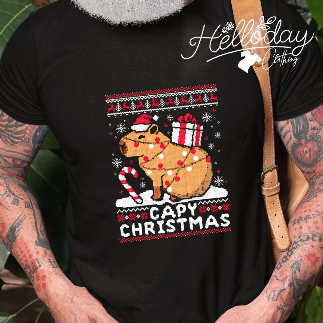 Capybara Capy ugly Christmas shirt